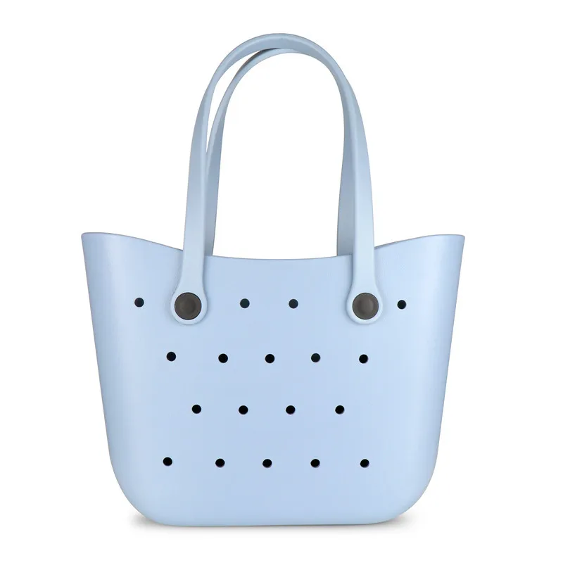 New Hole Bag EVA Handbag Plastic Molded Beach Bag Basket Hole Bag Hand Bag for Women Bag Organizer Cosmetic Bag