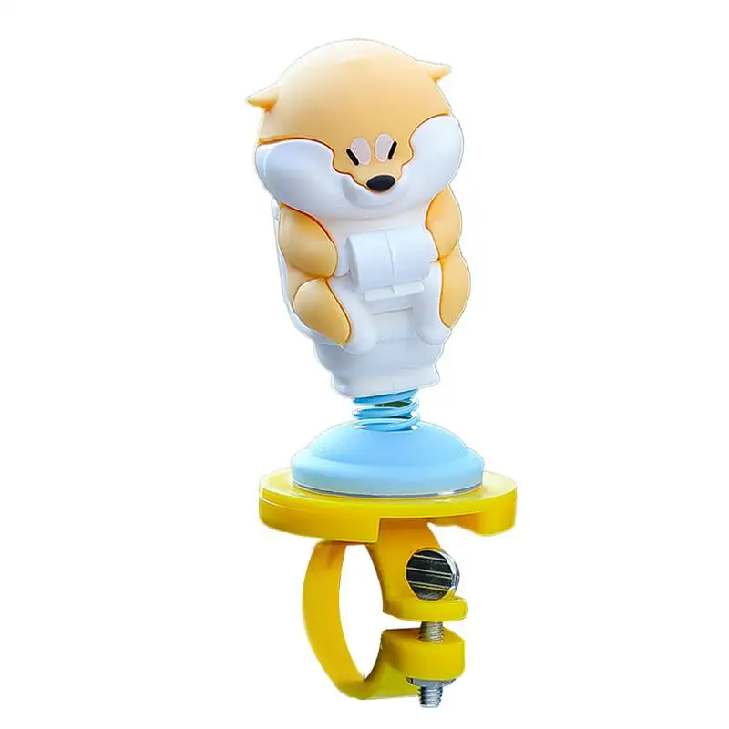 

Cycling Handlebar Ornament Jumping Creative Shaking Anime Doll Cute Dog Handlebars Adorable Accessories Jump Up Spring Toys For