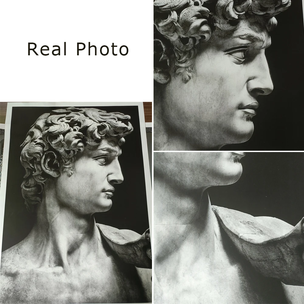 Black and White Modern Sculpture Poster Greek God Statue Prints Apollo Marble David Goddess Canvas Painting Home Wall Art Decor