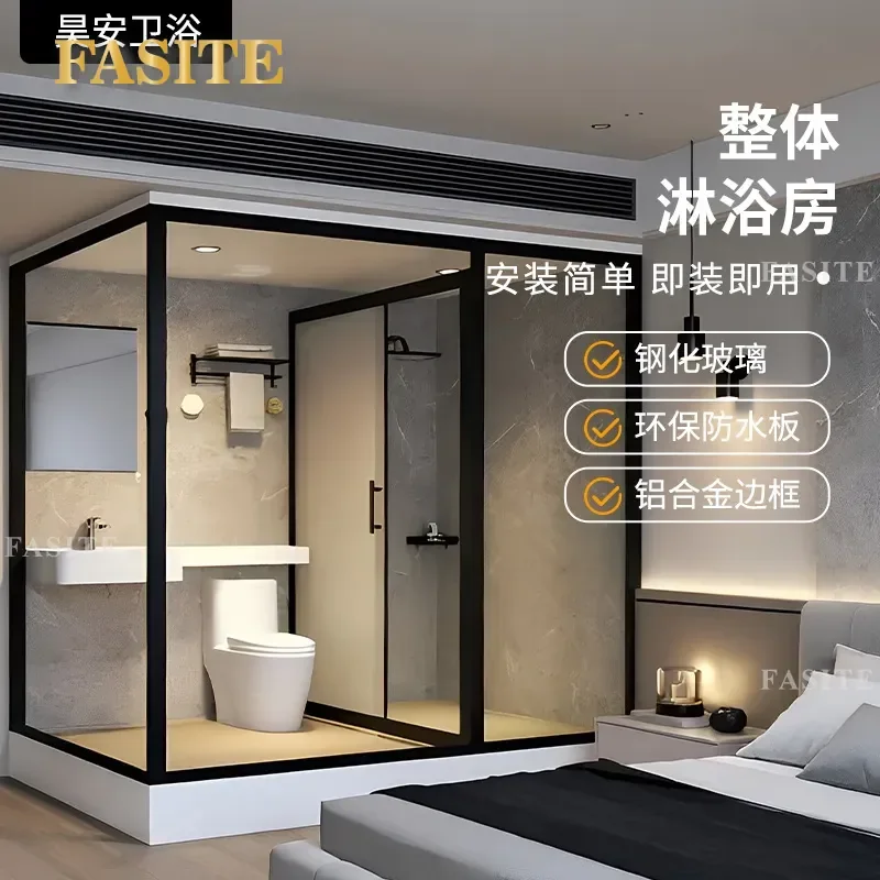 For Hotel Homestay School Dormitory Renovation Integrated Bathroom PVC Plate Prefabricated Shower Room Waterproof Easy