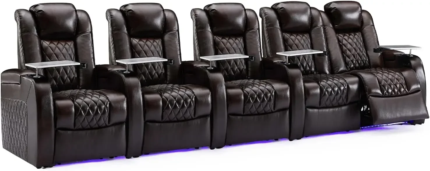 Chair Dual Power Movie Gaming Sofa Electric Headrest with Tray Table Type-C USB Charge Cup Holders