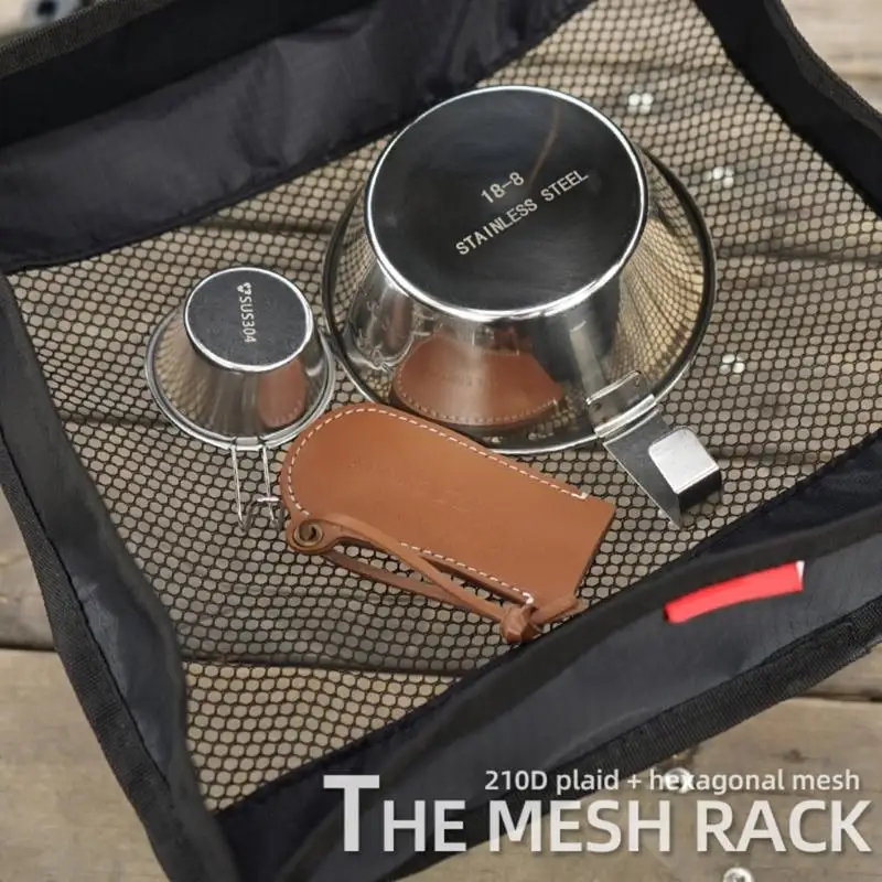 Durability Nylons Hanging Storage Net For Camping Tables Organizers With Large Capacity Space Saving Outdoor Accessory 