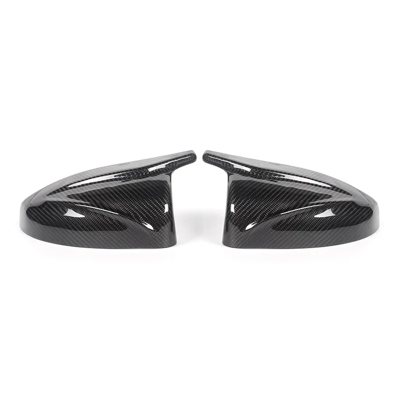Real Carbon Fiber Side Mirror Cover M Horn Style with Lane Assist for Audi A3 S3 8V 2014+ Replacement 2pcs