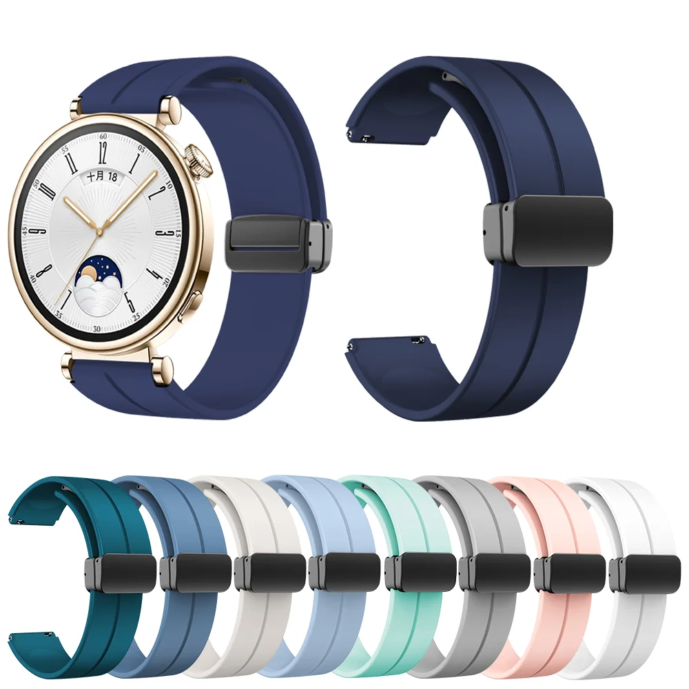 Cinturino con fibbia magnetica per Huawei Watch Gt4 41mm cinturino in Silicone donna ragazze Otiginal Running cinturino esterno accessori cinturino 18mm