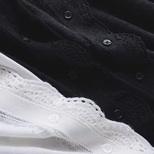 Dave&di Hollow Hook Flower Stand Up Collar Ladies Knitted Cardigan Thin Sweater Woman Clothing Woman Clothes Cardigan