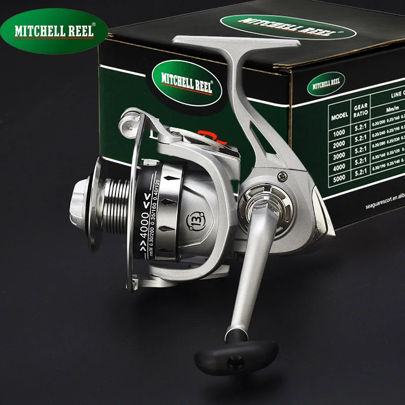 Carrete de pesca MITCHELL, carrete de Metal 5,2: 1, copa de línea de Metal, aparejos de mar, rodamientos de bolas 13BB, carrete de pesca de carpa 1000-7000