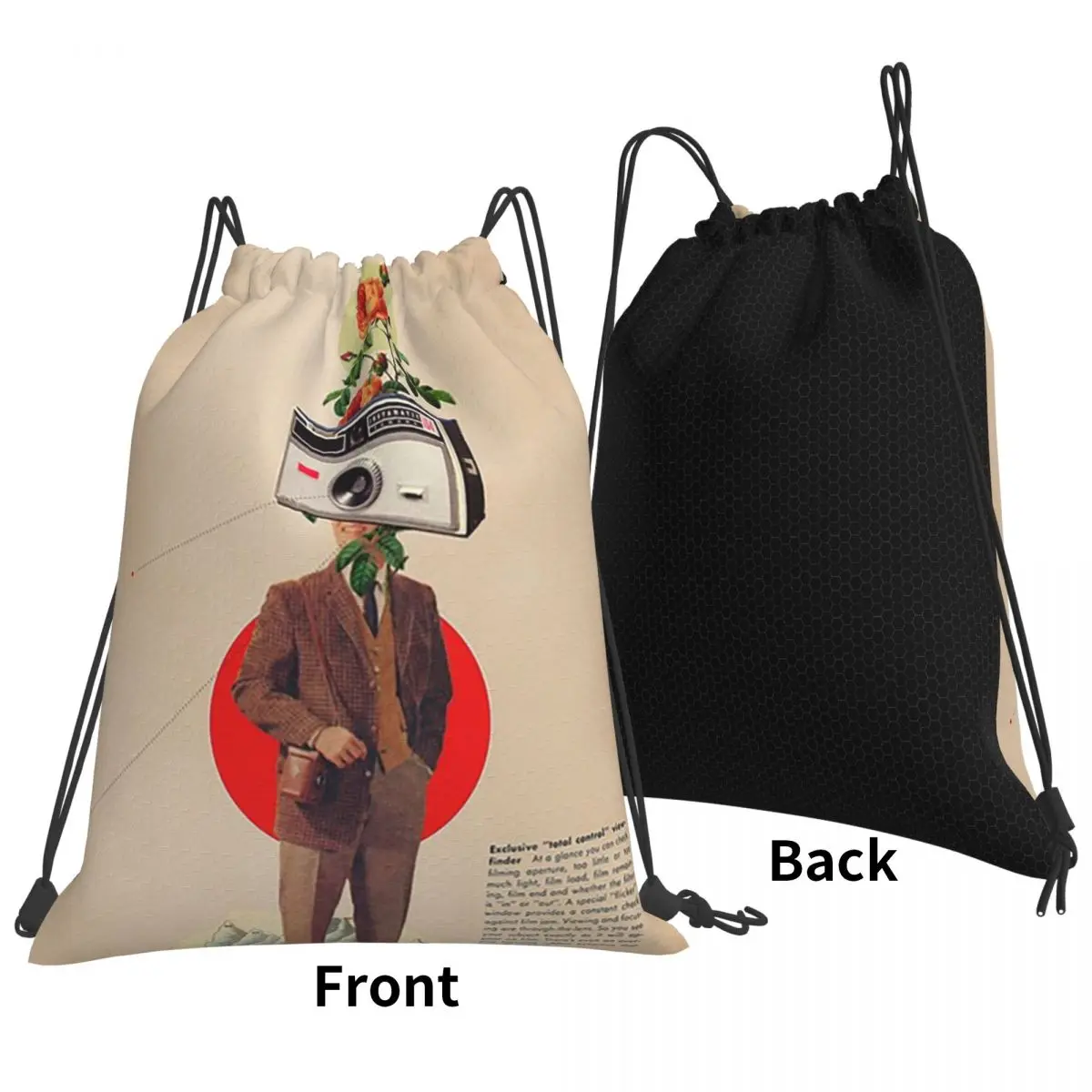 InstaMemory Backpacks Casual Portable Drawstring Bundle Pocket Storage Bag Book Bags For Travel Students