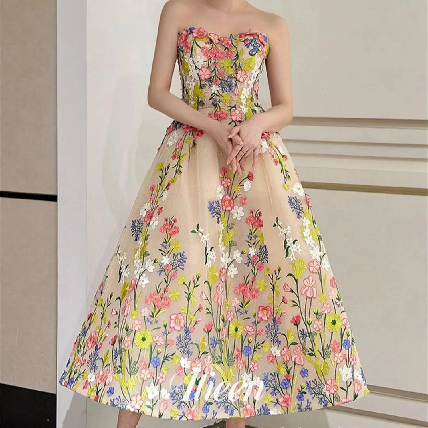 

Aileen Customized A-line Flowers Luxury Party Dresses for Special Occasions Evening Elegant Woman Gala Prom Wedding Dress 2024