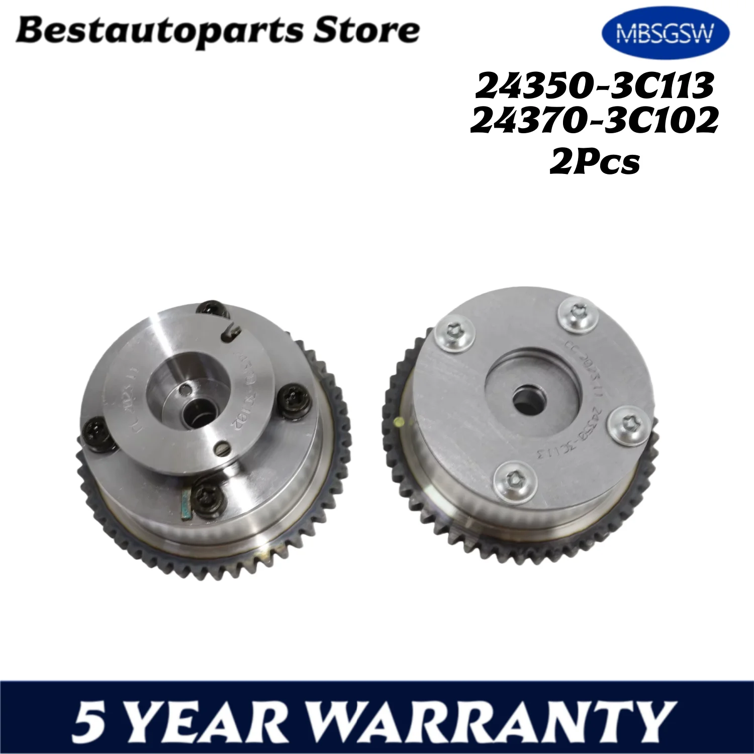 

2Pcs Original Genuine Intake and Exhaust CVVT Camshaft Gear Set 243503C113 243703C102 For Hyundai Azera Genesis Coupe Veracruz K
