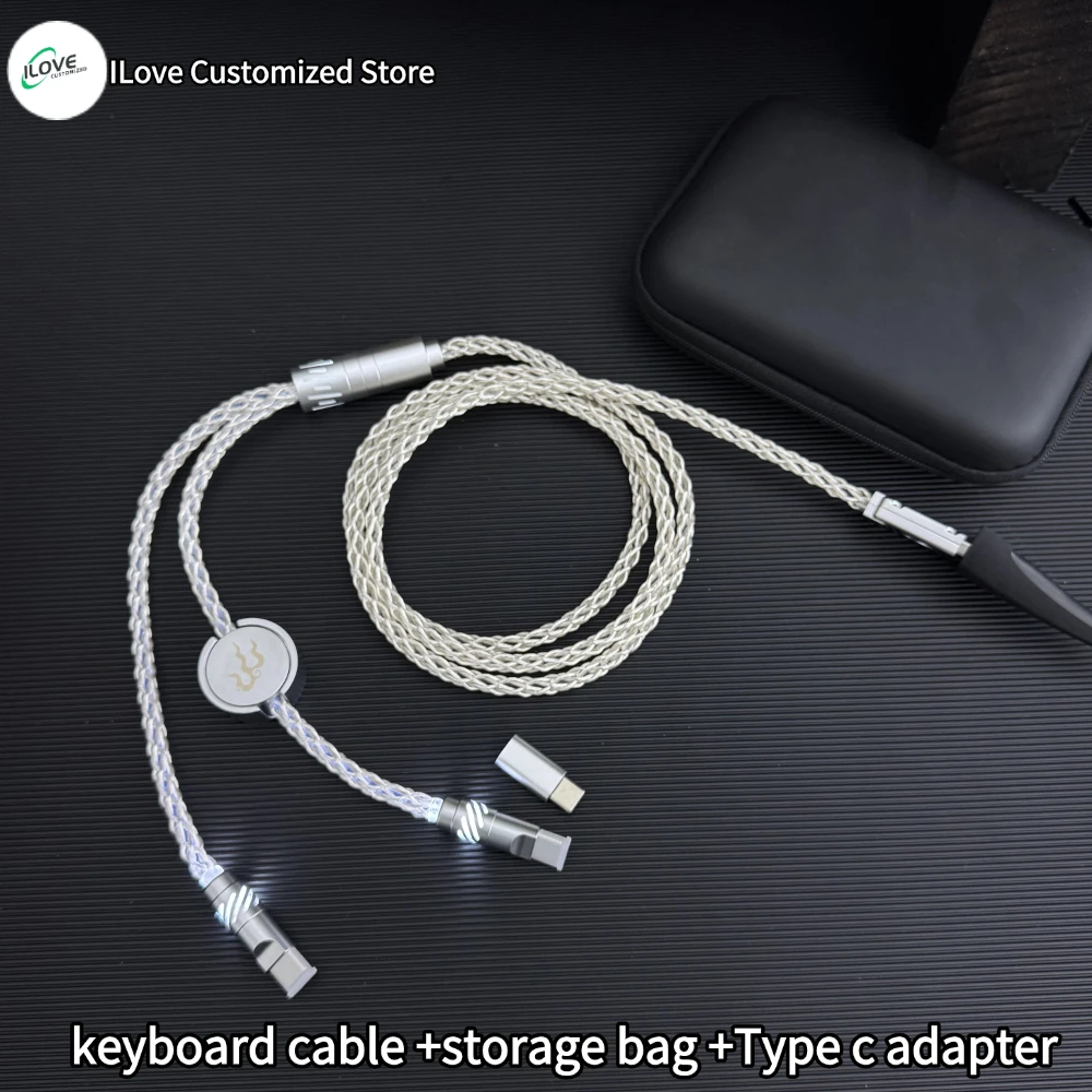 Magnetachsen-Tastaturkabel Unterstützt Dual 8k Magnetic Control-Beleuchtung 1-zu-2 TYPE-C mechanisches Tastaturkabel USB - TYP C