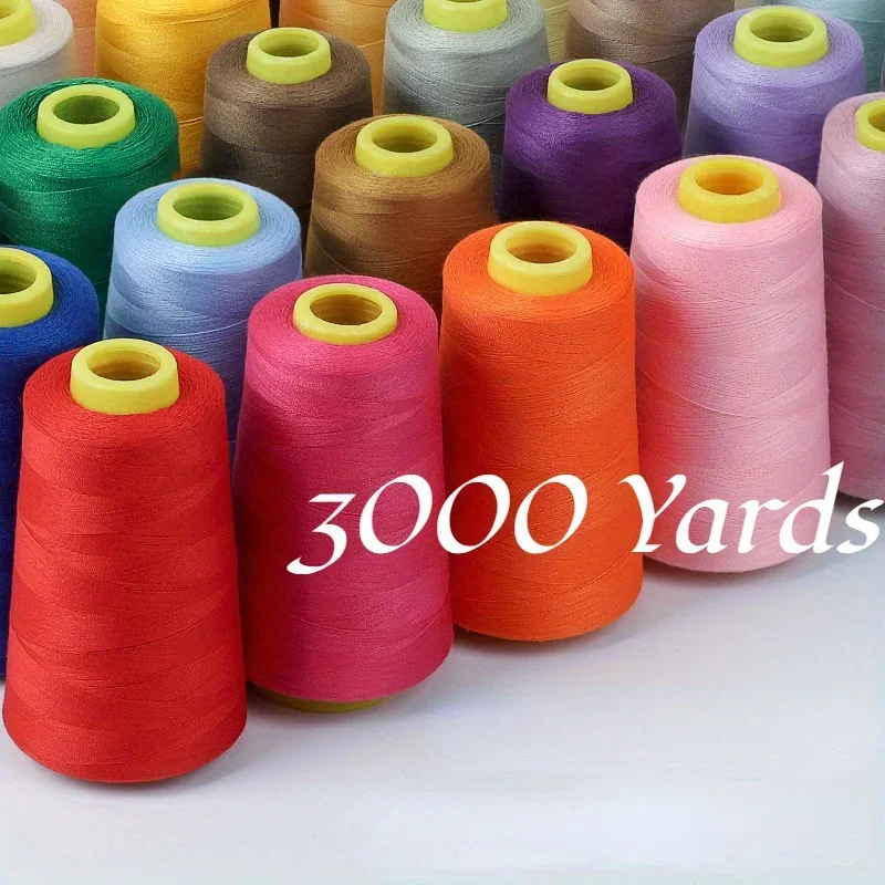 Polyester Quilting Thread 3000 Yards Colorful Swing Sewing Machine Thread Strong Smooth