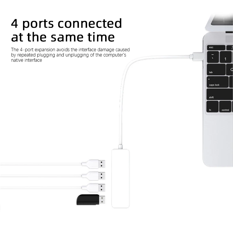 2.0 4 Ports Hub Extension Splitter Adapter for Laptop PC Computer Charger