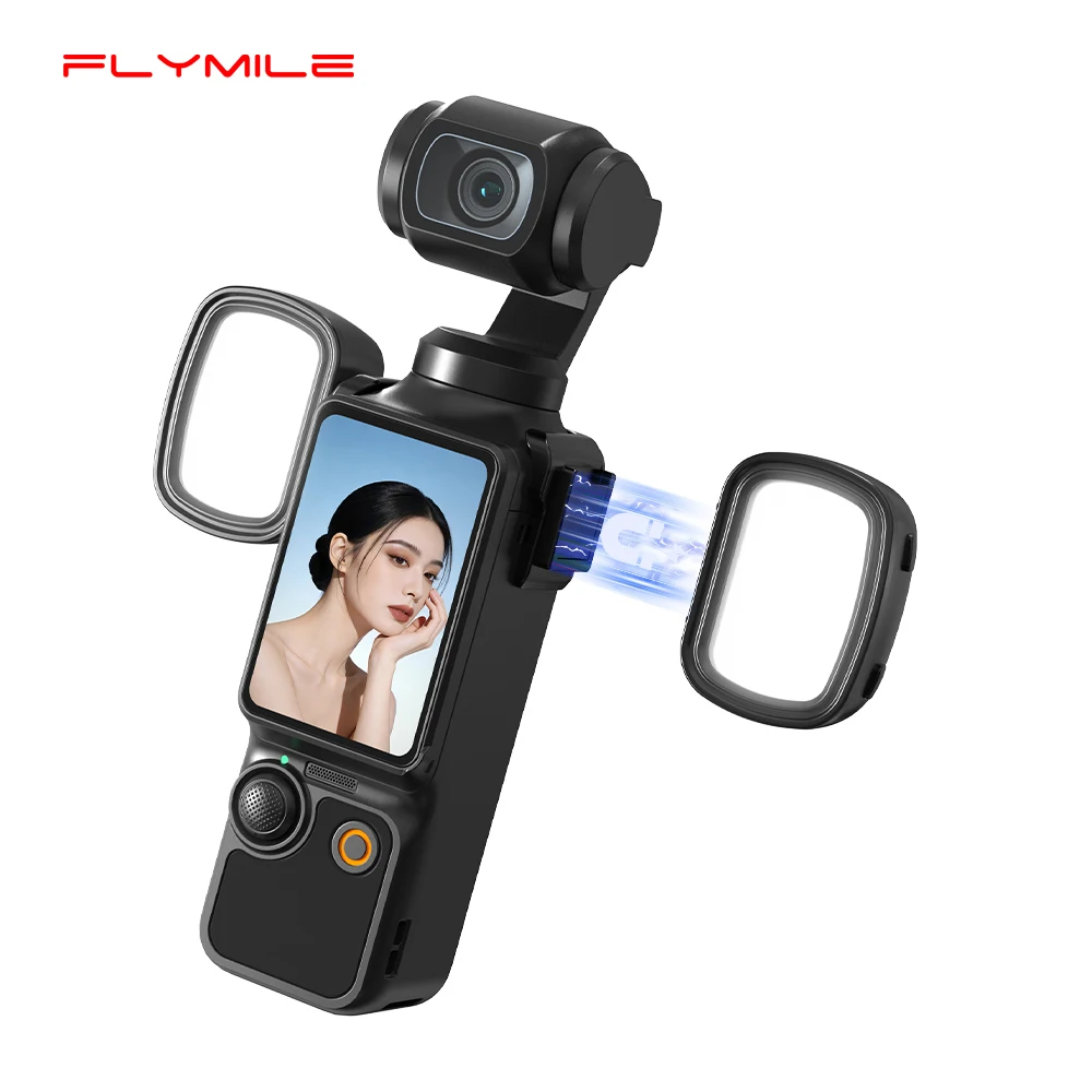 

Магнитный светильник Flymile Pocket 3 для фотосъемки, миниатюрная портативная регулируемая лампа для DJI Pocket 3 Creator Combo, аксессуар