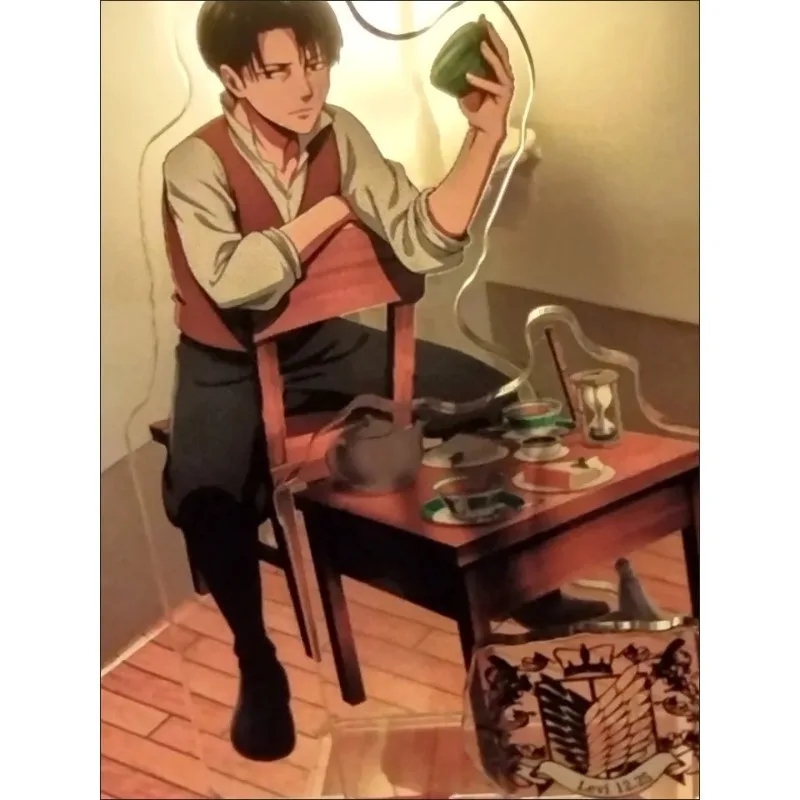Levi Ackerman Acryl Stand Figuur Aanval op Titan Anime Perifere Cartoon Originaliteit Delicaat Desktop Combinatie Ornament