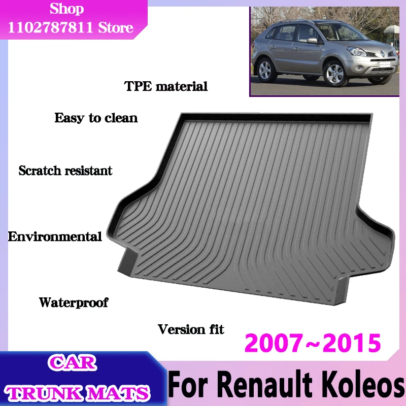 

Car Rear Trunk Mat for Renault Koleos HY Renault Samsung QM5 2007~2015 Waterproof Protect Anti-Slip TPE Storage Pad Accessories