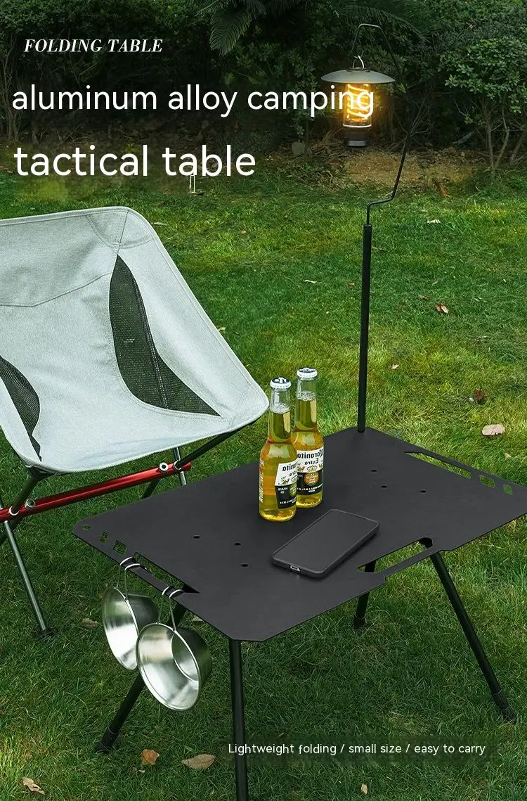 Imagem -02 - Liga de Alumínio Outdoor Tactical Strobe Table Telescópico Liftable Folding Desk Camping Suprimentos Piquenique Churrasco Nature Hike Novo