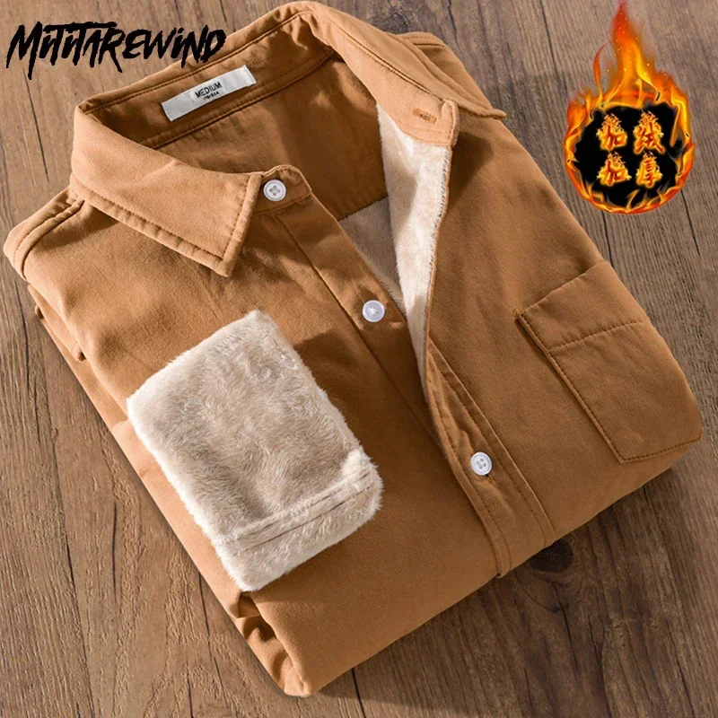 

Зимняя рубашка мужская повседневная рубашка с длинным рукавом мужская рубашка с лацканами оранжевая флисовая рубашка тонкий сохраняющий тепло топ утепленный Camisa Hombre