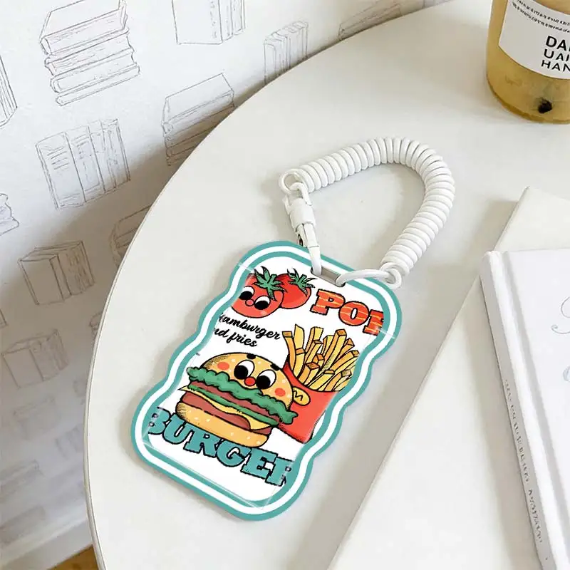 Card Sleeve for Photo Protector Kpop Photocard Holder Student Bus/Meal Card Protection Case Stretchable Spring Cord