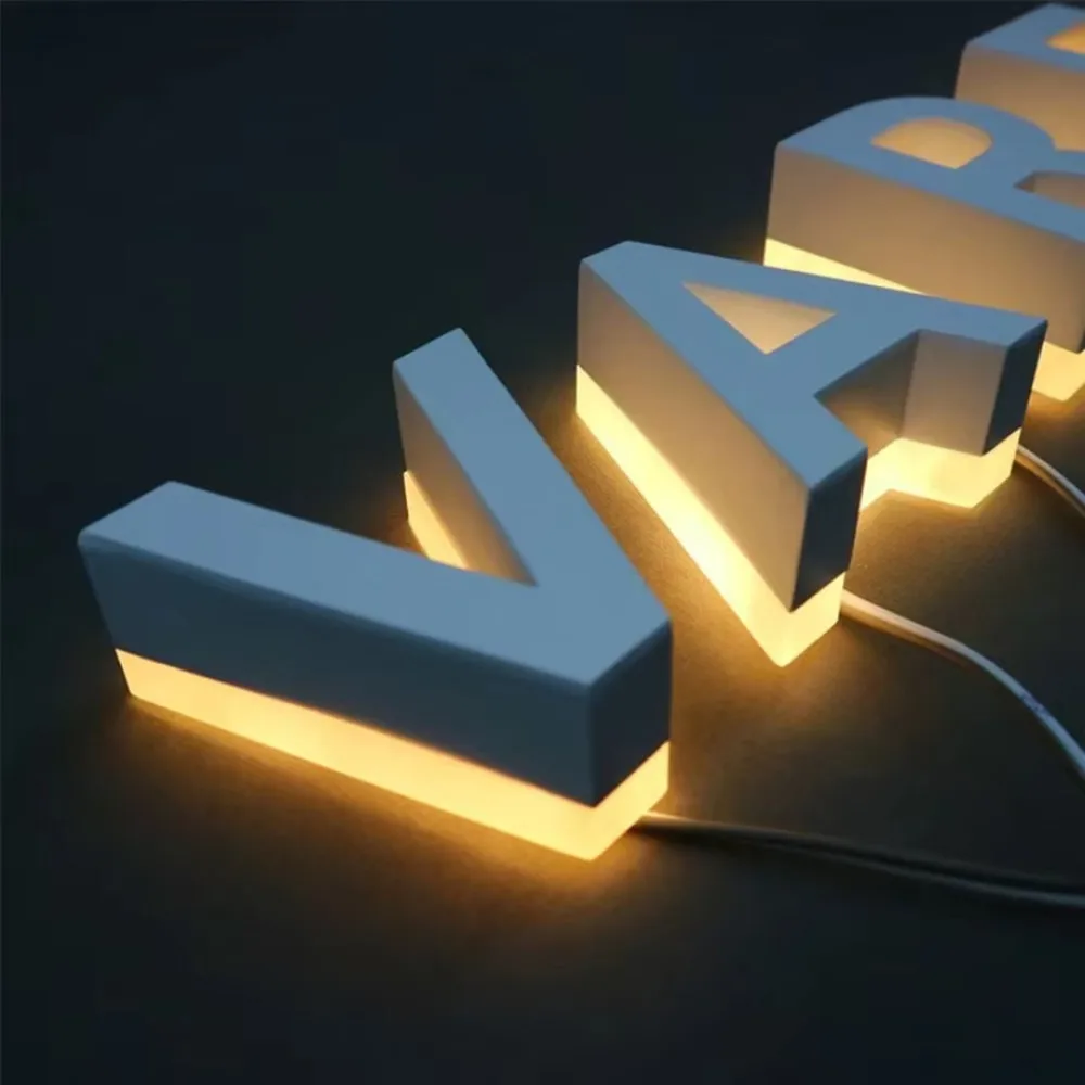 Custom LED Illuminated Metal Letters For Reception Wall Decor 3D Channel Sign Indoor Outdoor Waterproof Storefront