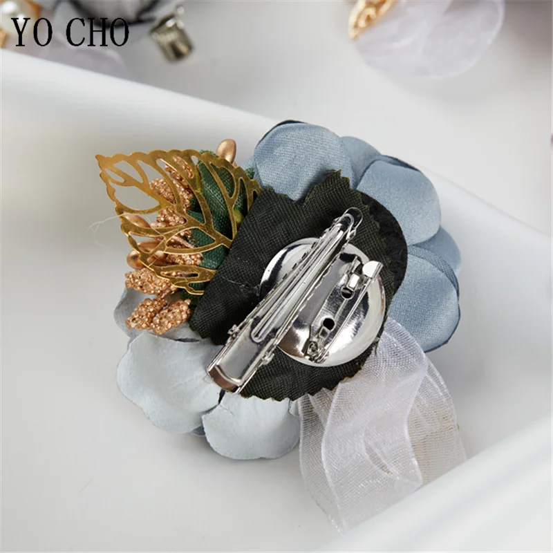 Artificial Rose Flower Boutonniere and Wrist Corsages for Girls Bridesmaid Wrist Flowers Bride Groom Brooches Wedding Supplies