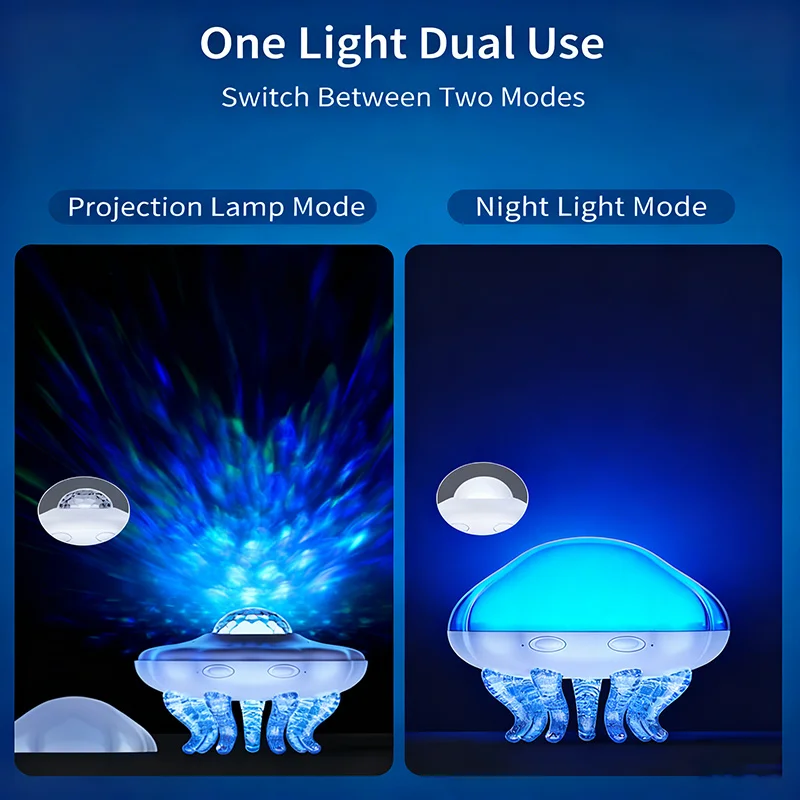 2-in-1 المحيط موجة قنديل البحر كشاف ضوء مع جهاز التحكم عن بعد الموقت 8 لون تغيير ضوء الليل للطفل USB بالطاقة المزاج مصباح #3
