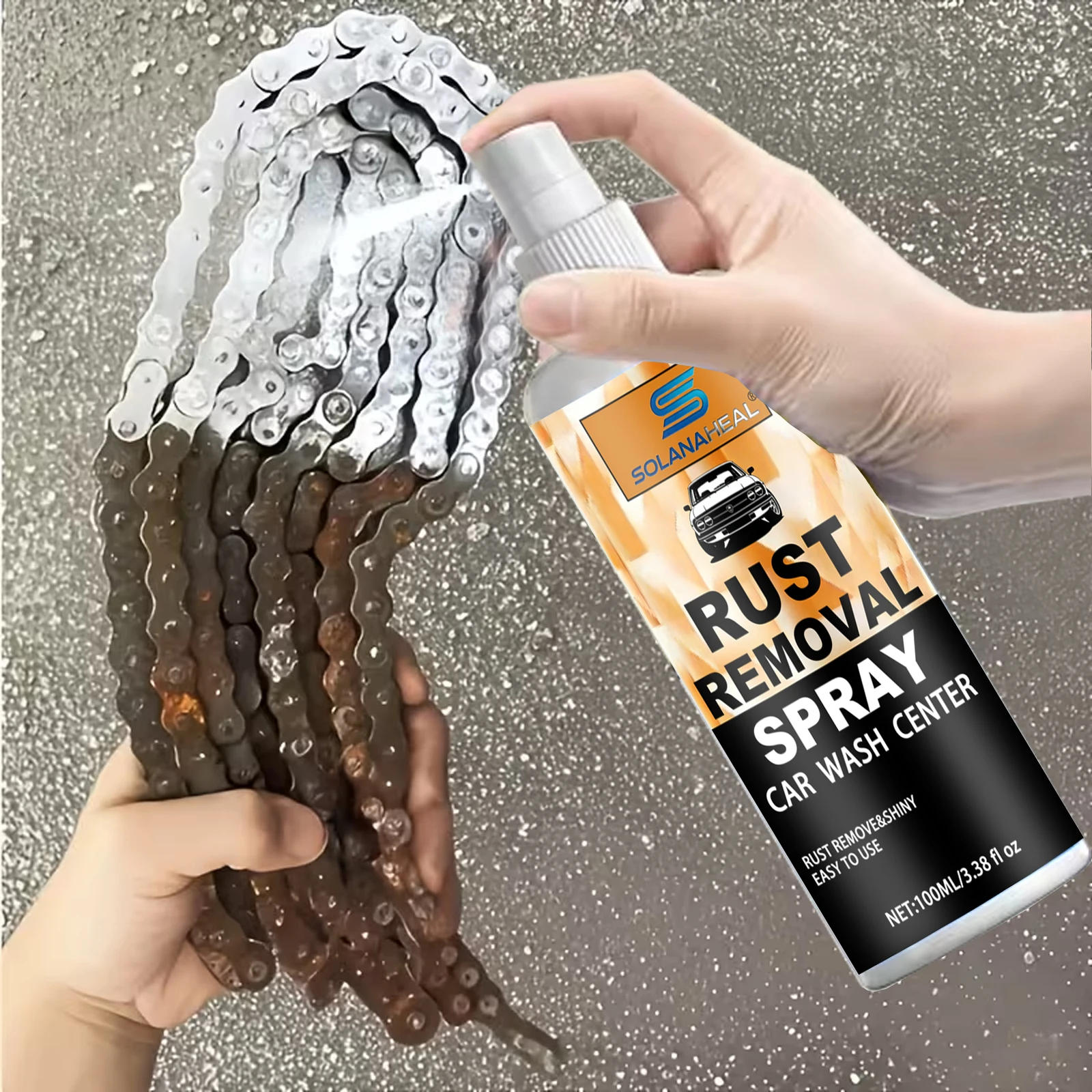 Spray Desengraxante Metálico Poderoso |   Adequado para superfícies de tinta, cromo, ferro, liga e aço, fácil aplicação sem resíduos, seguro.