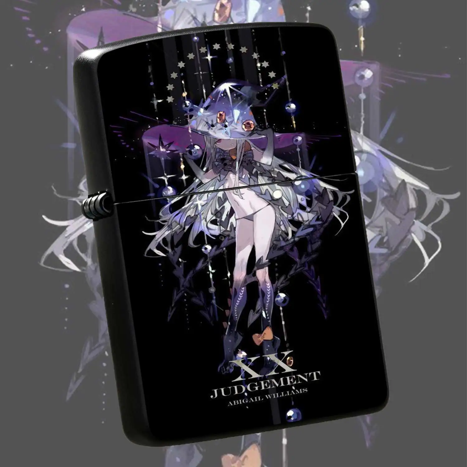 Flip-Top Pocket  Windproof  Lighter, Printed with Anime Style Mysterious Starry Sky Witch Pattern, Retro & Trendy Design, Portable for Daily Outings, Ideal foror Gifting, Combines Practicality with Artistic Sense