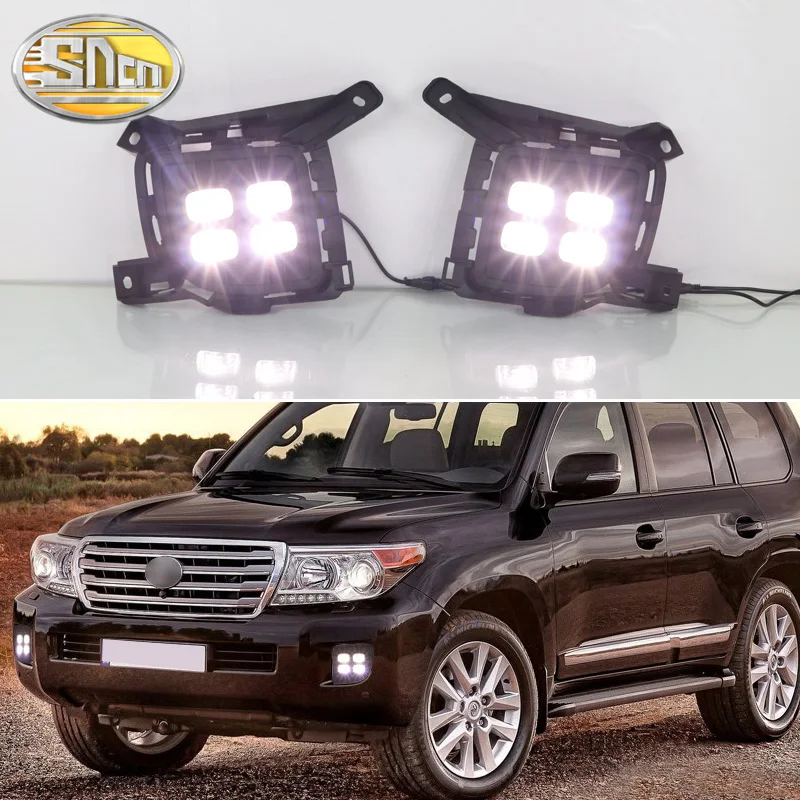 

LED Daytime Running Light For Toyota Land Cruiser 200 2012-2015 Yellow Turn Signal Relay Waterproof 12V DRL Fog Lamp Decoration