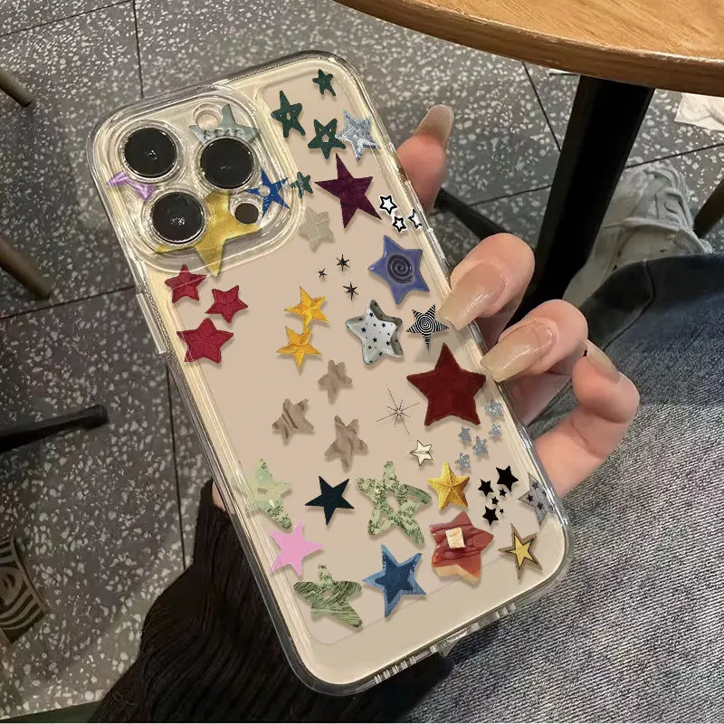 Koreanische Kreative Stern-Handyhülle für Samsung Galaxy S26 S24 S23 S22 S25 Ultra Plus Transparente Abdeckung S22+ S23+ S24+ S25+ Fundas – Detail 4