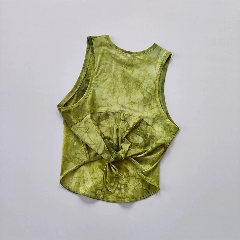 Damska koszulka sportowa bez rękawów, szybkoschnąca, luźna, do biegania, na siłownię, z odkrytymi plecami, z siateczki, typu smock, do jogi.