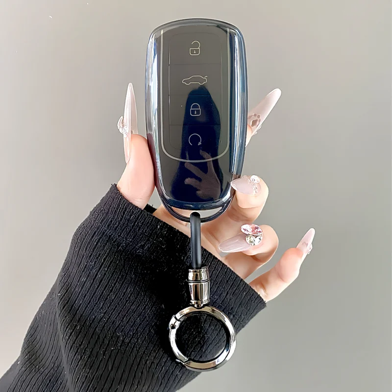 For Chery Omoda 5 C5 Tigo 7 8 Pro Max Tigo 7 8 Plus Arrizo 5 Plus Car Key Case Soft TPU KEY COVER FOB KEYCHAIN RING ACCESSORIES