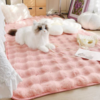 Bubble Plush Carpet Girl's Bedroom Bedside Mat Anti Slip Thick Fluffy Carpet Balcony Cushion Imitation Rabbit Hair Sofa Area Rug