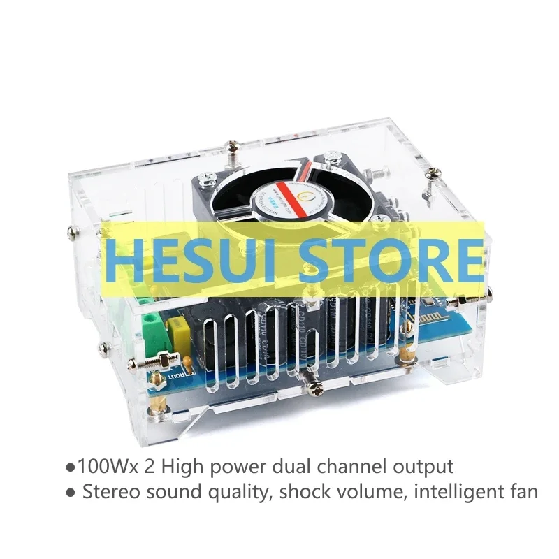 Placa amplificadora de potencia Digital Bluetooth TDA7498, módulo amplificador de audio de alta potencia de 2x100W con carcasa XH-A103