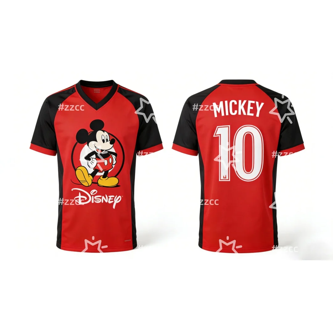 

Футбольная майка с принтом Микки Мауса Диснея и футболка с рисунком Микки Мауса, осенняя спортивная мужская футболка, детская одежда, футболка Y2k Woman
