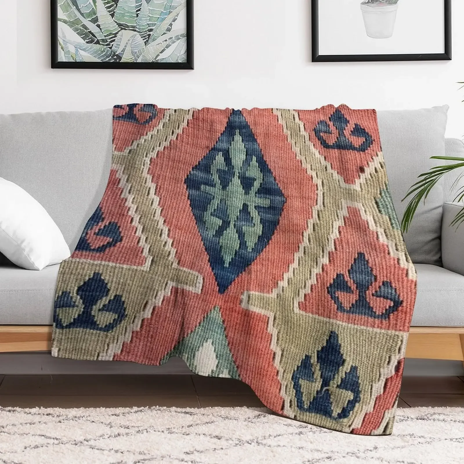 Decorative Kilim, Navaho Weave, Woven Textile Throw Blanket Soft Bedroom Blanket for Night Sleeping