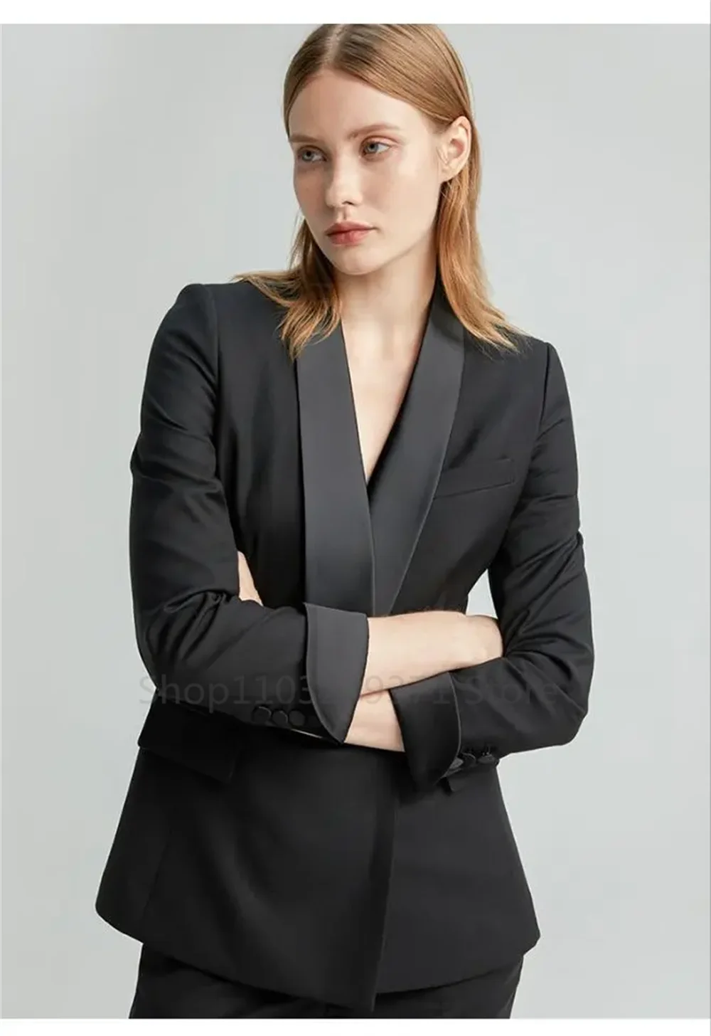 2024 Formal Plus Size Suit Black Women\'s 2-Piece Slim Fit Work Wear Business Office Jacket+Pant Female Wedding Party Tuxedo