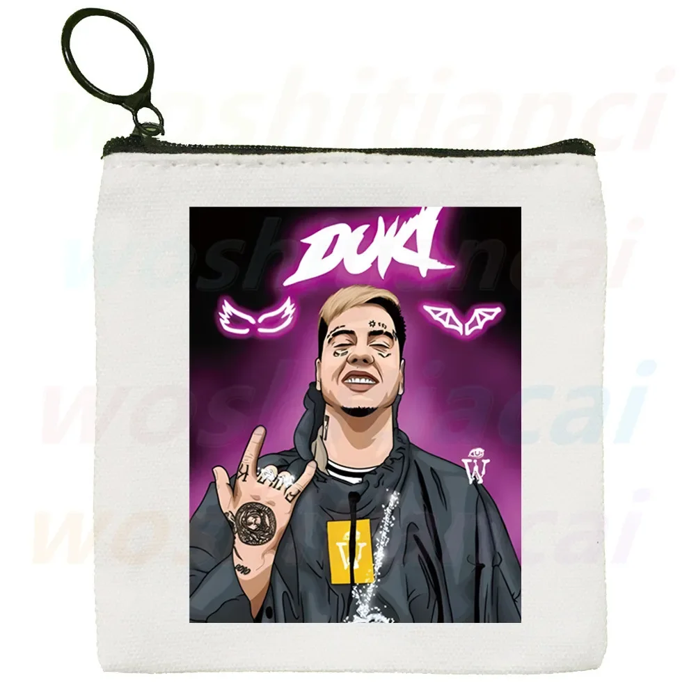 Duki Rapper Mini Porta-moedas para mulheres, titular do cartão, carteiras pequenas, trocar bolsa de dinheiro, original, novo