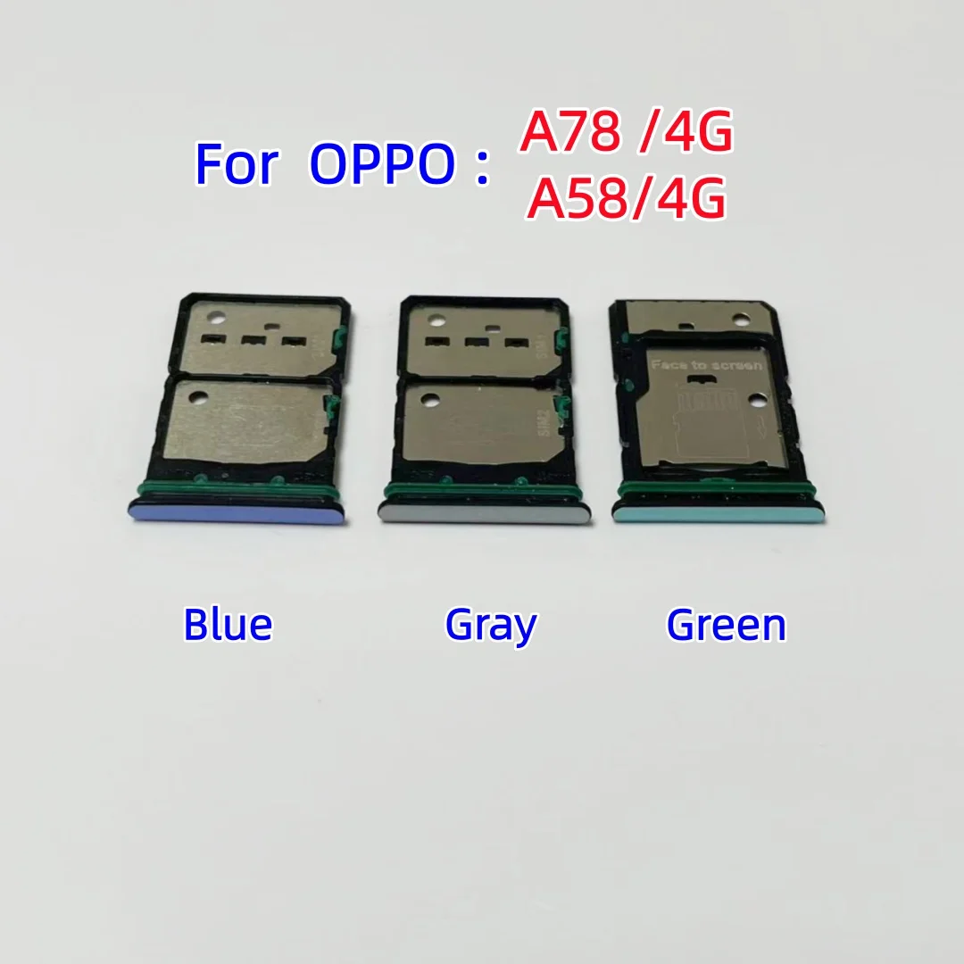 OPPO A58 A78 4G/5G CPH2483 CPH2565 PHJ110용 A78 SIM 카드 트레이 칩 슬롯 서랍 카드 홀더 SD 카드 서랍 칩 카드 트레이 썸네일 2