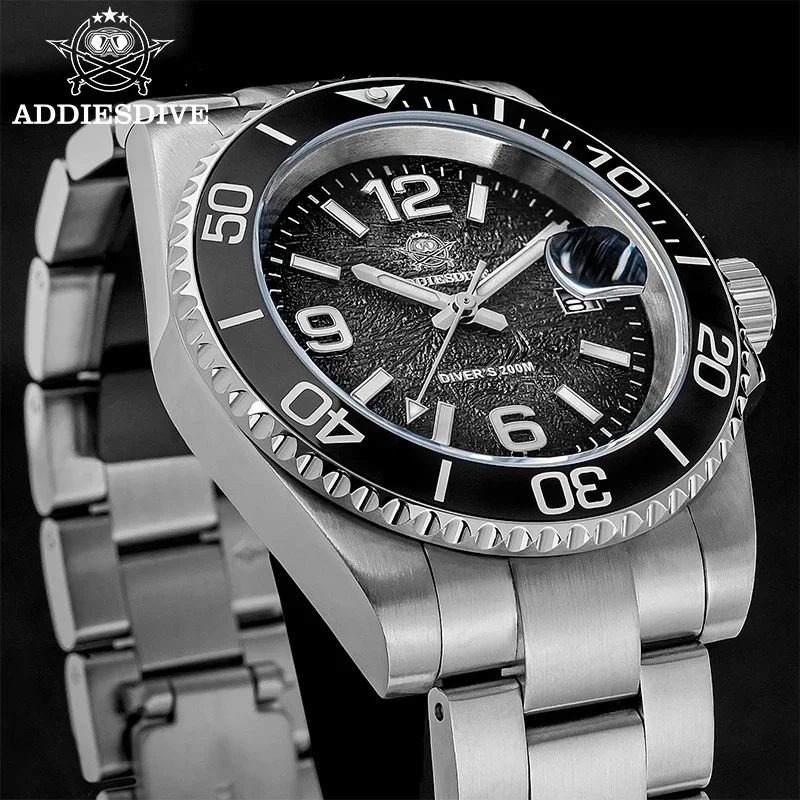 ADDIESDIVE Zegarek 2025 NOWY 41mm Męski Zegarek Kwarcowy 20Bar Wodoodporny BGW9 Niebieska Luminescencja AD2513 zegarki dla mężczyzn