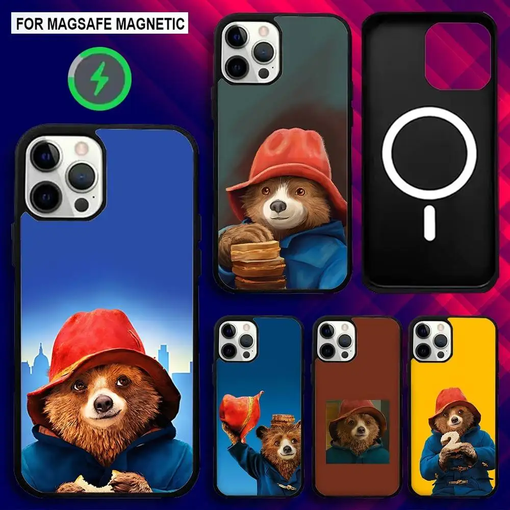 

P-PaddingtonS Bear Cute Phone Case For iPhone 17,16,15,14,13,12,11,Pro,Max,Plus,Mini,SE4,E Magnetic Magsafe Wireless Charging