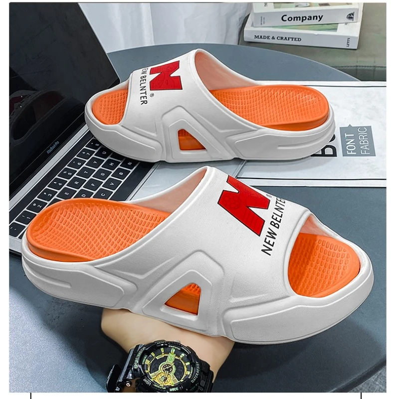 

Summer Large-sized Color-blocked Brand Original Soft-soled Wearable Lightweight Quick-drying Anti-slip and Fashionable Slippers