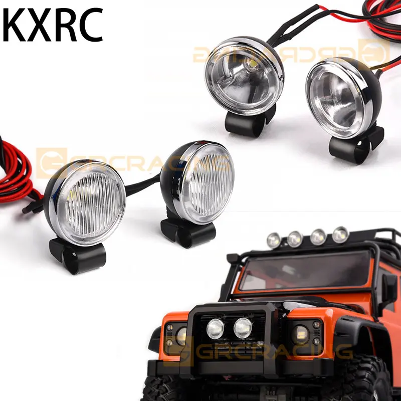 2Pcs 20mm LED Round Spotlight Off-Road Lights Headlight for 1/10 RC Crawler Car Traxxas TRX4 Defender AXIAL SCX10 D90 RC4WD Part