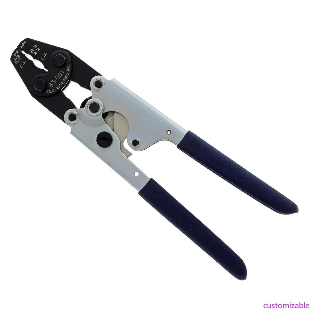 

Heavy-Duty Ratchet Crimp Tool for Electrical Wires, Vinyl-Coated Handles, Ratcheting Mechanism