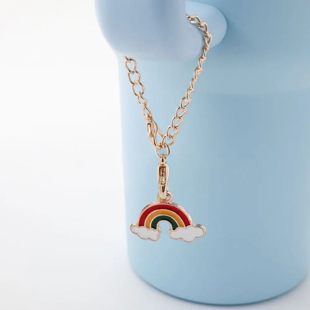 Heart Shaped Cup Letter Charm Chain Stainless Steel Cute Pendant Bottle Identification Charm Keychain for For Cup Tumbler