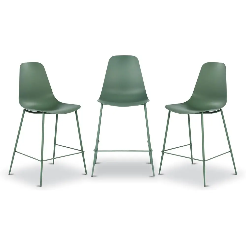 

Набор из 3 барных стульев для кухонного острова - для использования в помещении/на улице - цвет фисташковый зеленый