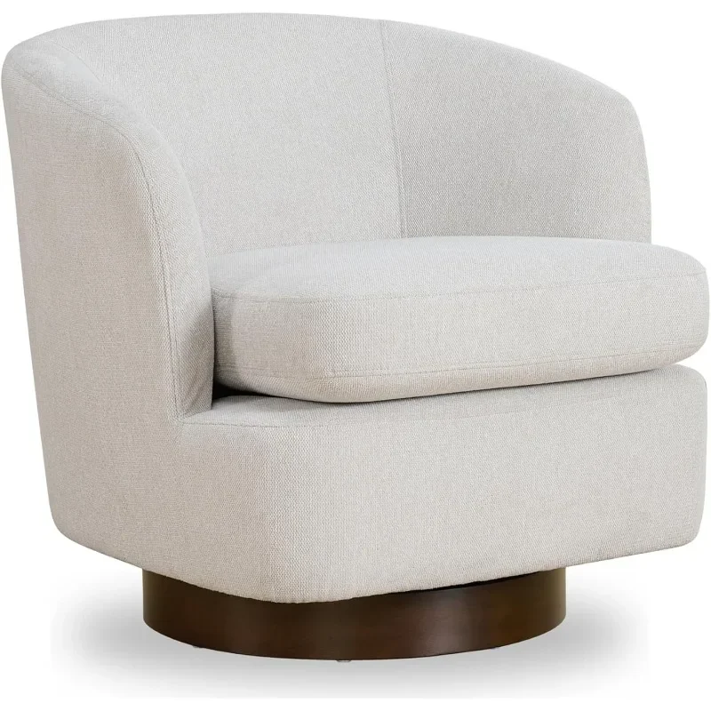 

Chair Modern Armchair with Wood Base for Bedroom Reading Waiting Living Room, Cream