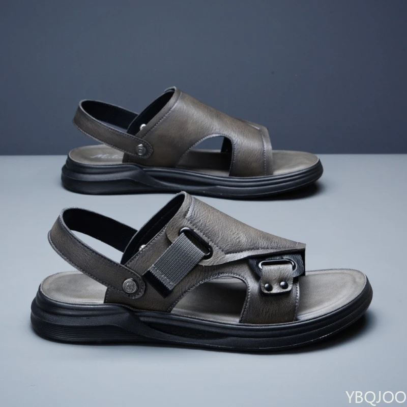 

Мужские простые удобные сандалии, новая летняя повседневная верхняя одежда, нескользящая износостойкая универсальная мужская обувь с мягкой подошвой