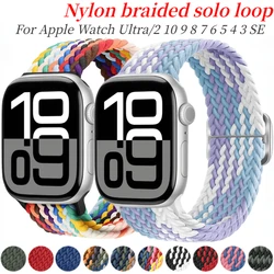 Nylon Braided Strap For Apple Watch 49mm 45mm 42mm 46mm 44mm 41mm 40mm 38mm bracelet iWatch Ultra3/2 11 10 9 8 7 6 5 4 SE2 Band