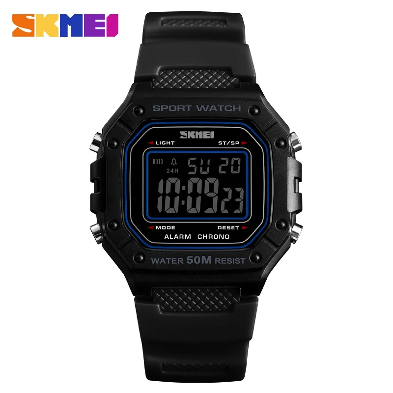 ساعة رياضية عسكرية مقاومة للماء من SKMEI-Men ، ساعات معصم رقمية ، ساعة مقاومة للصدأ ، تاريخ العد التنازلي ،