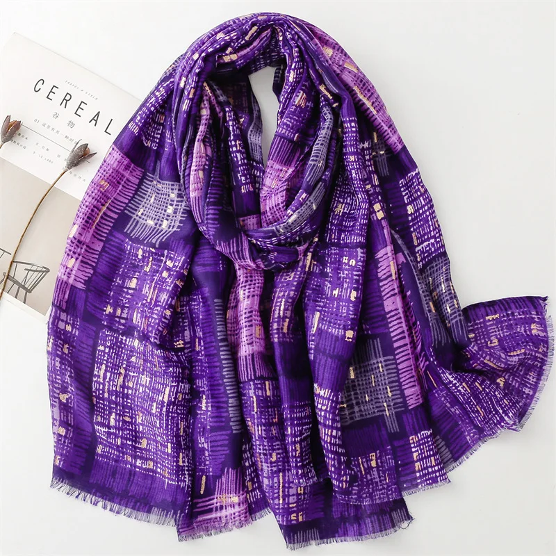 Women Vintage Ombre Color Blocked Plaid Fringe Viscose Shawl Scarf Lady High Quality Wrap Pashmina Stole Bufandas Muslim Hijab